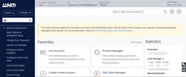 Jasa manage server WHM/Cpanel